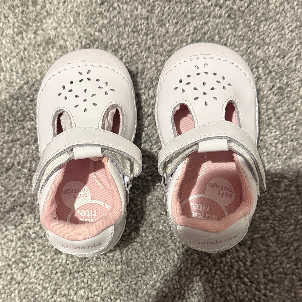 Stride Rite White and Pink Baby Walkers